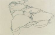 Egon Schiele - Masturbating woman with legs spread 1913 - (MeisterDrucke-260174)
